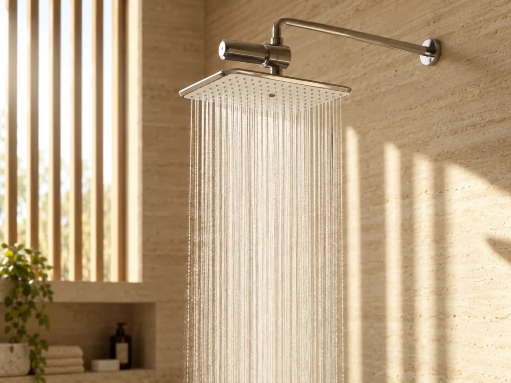 SUHAE Aura overhead shower producing strong, straight rainfall streams