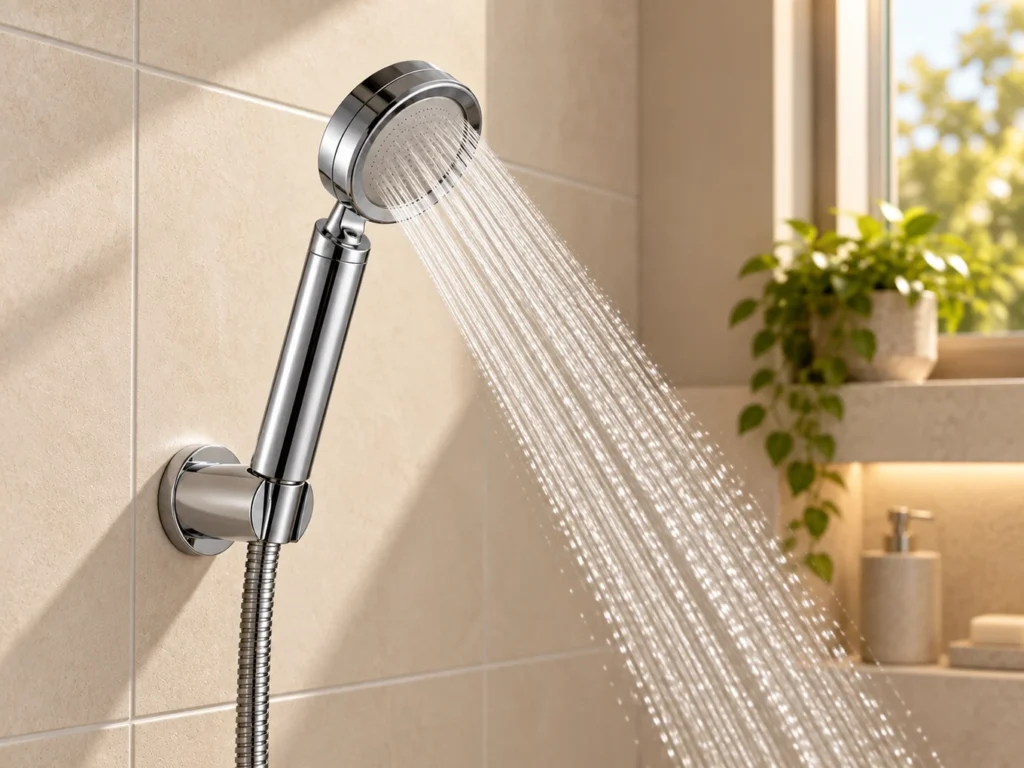 SUHAE Nourish shower head producing strong, straight water jets